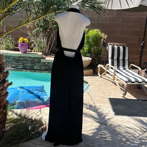 H by Halston Black Halter Maxi Gown - Picture 9 of 12